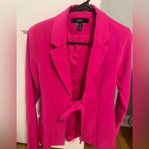 Forever 21 Fuchsia Blazer with Tie Front